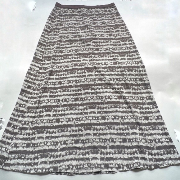 Fresh Produce Maxi Skirt Size XL Purple Gray Pull On Elastic Waist 100% Cotton - Picture 4 of 6